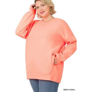 PLUS LONG SLEEVE ROUND NECK SWEATSHIRT