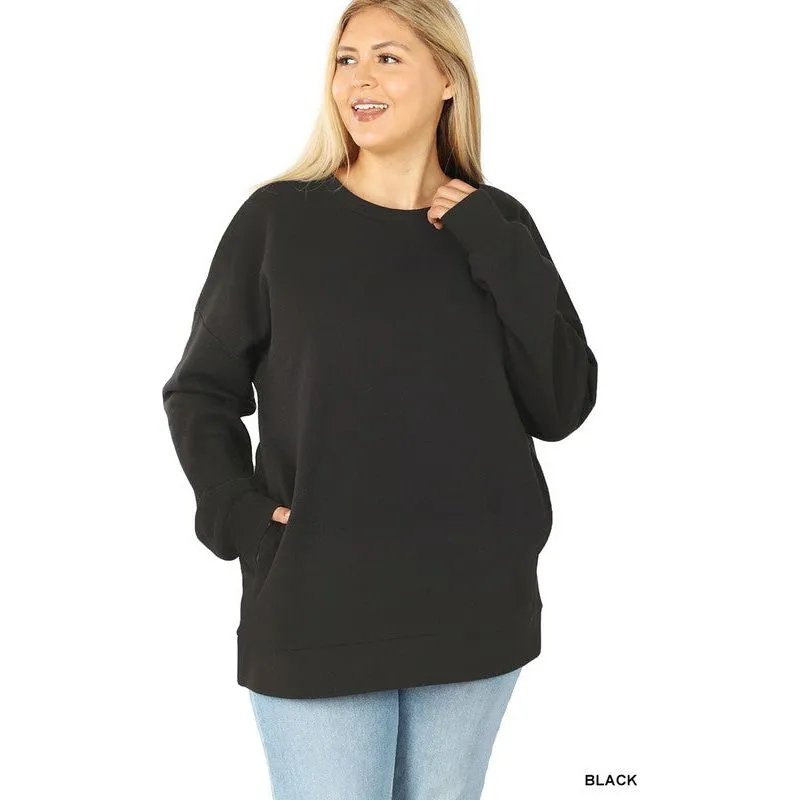 PLUS LONG SLEEVE ROUND NECK SWEATSHIRT