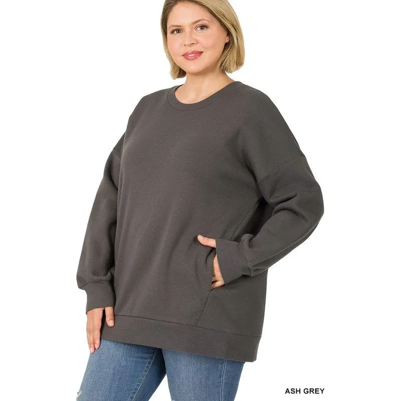 PLUS LONG SLEEVE ROUND NECK SWEATSHIRT