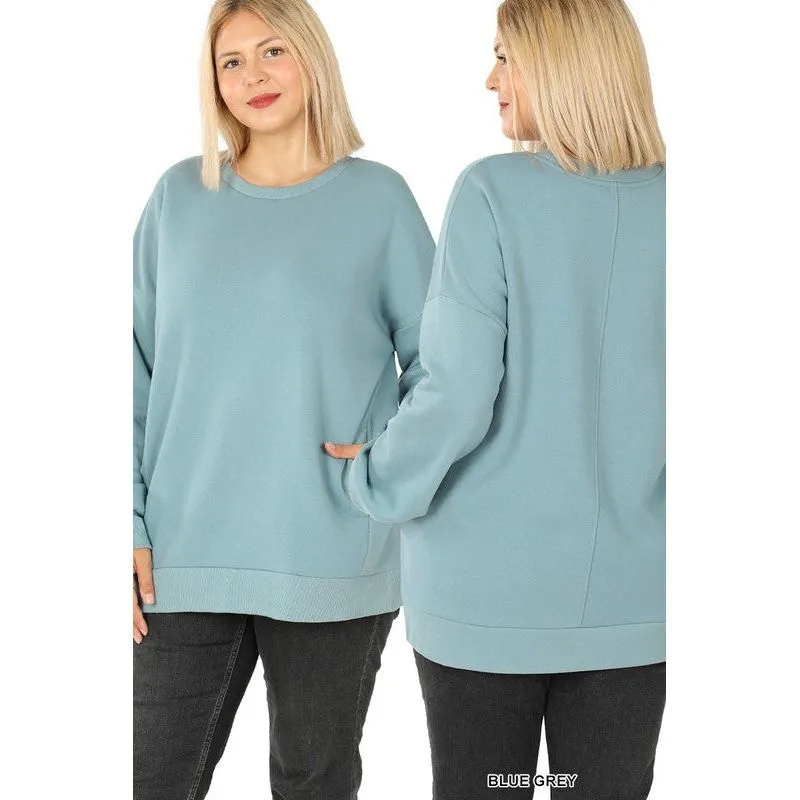 PLUS LONG SLEEVE ROUND NECK SWEATSHIRT