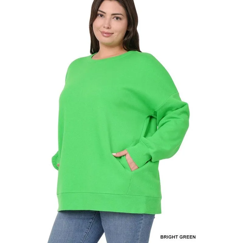 PLUS LONG SLEEVE ROUND NECK SWEATSHIRT