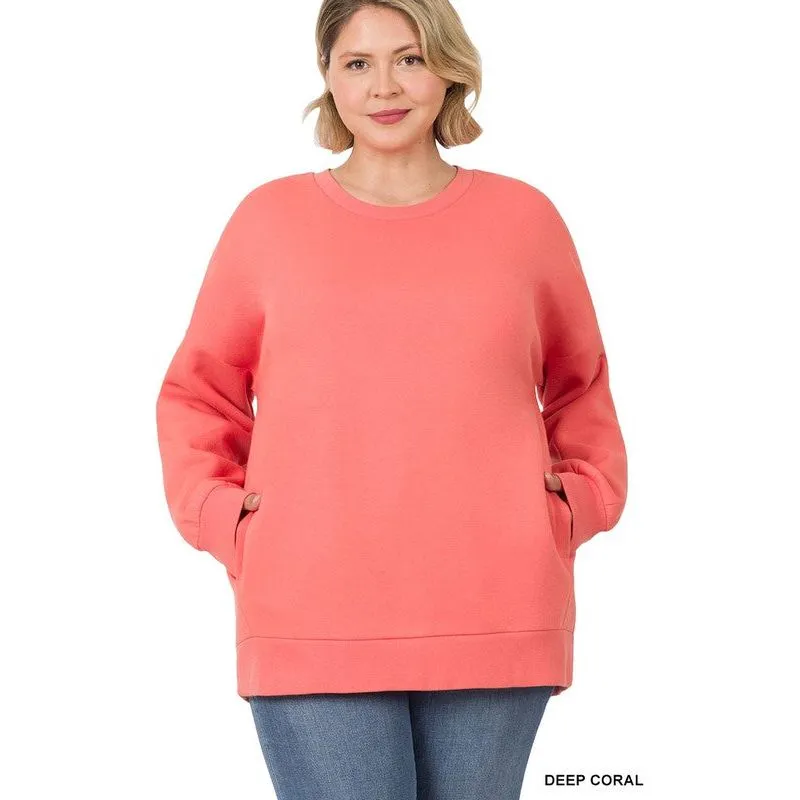 PLUS LONG SLEEVE ROUND NECK SWEATSHIRT