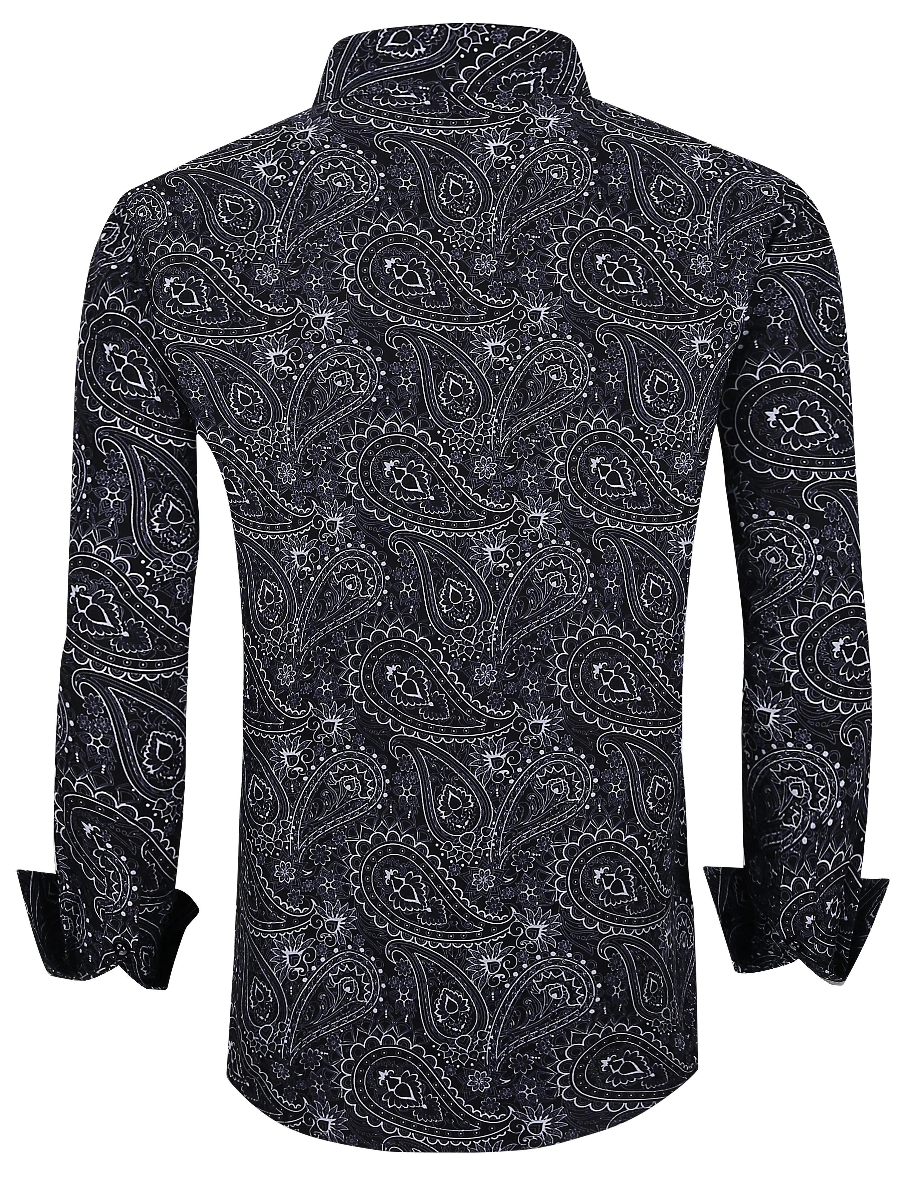 PREMIERE SHIRTS: Black & White Paisley