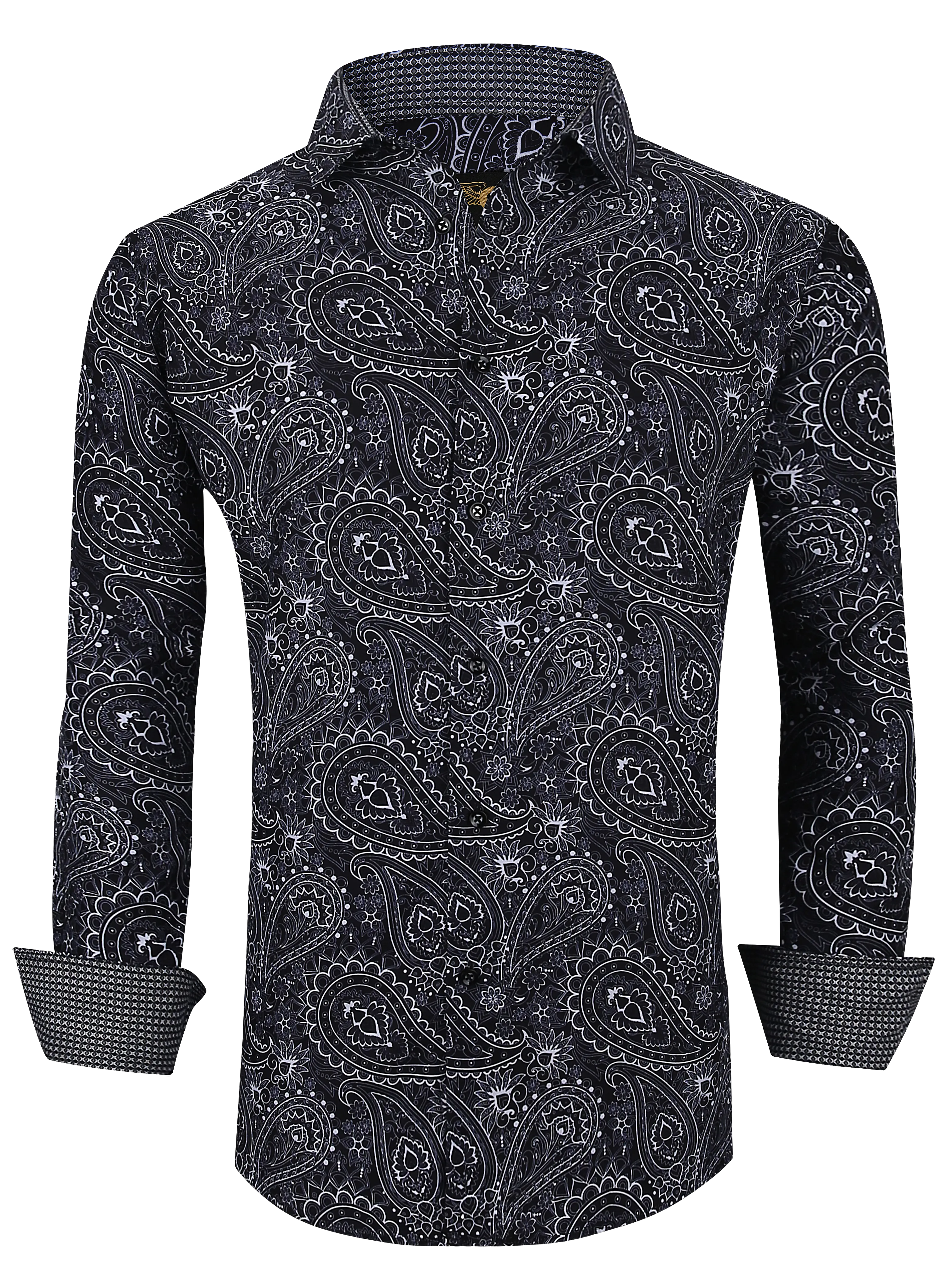 PREMIERE SHIRTS: Black & White Paisley