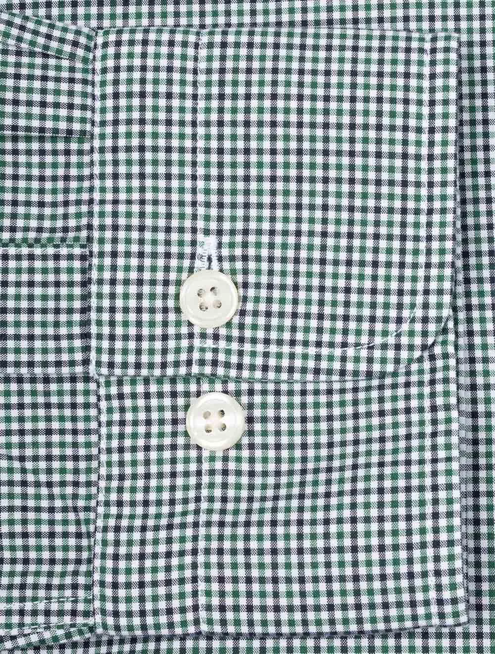 Regular Poplin Micro Check Shirt Forest Green