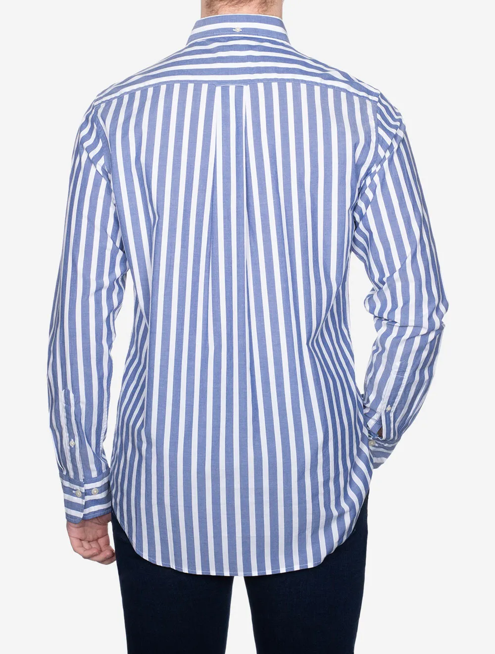 Regular Poplin Wide Stripe Shirt College Blue