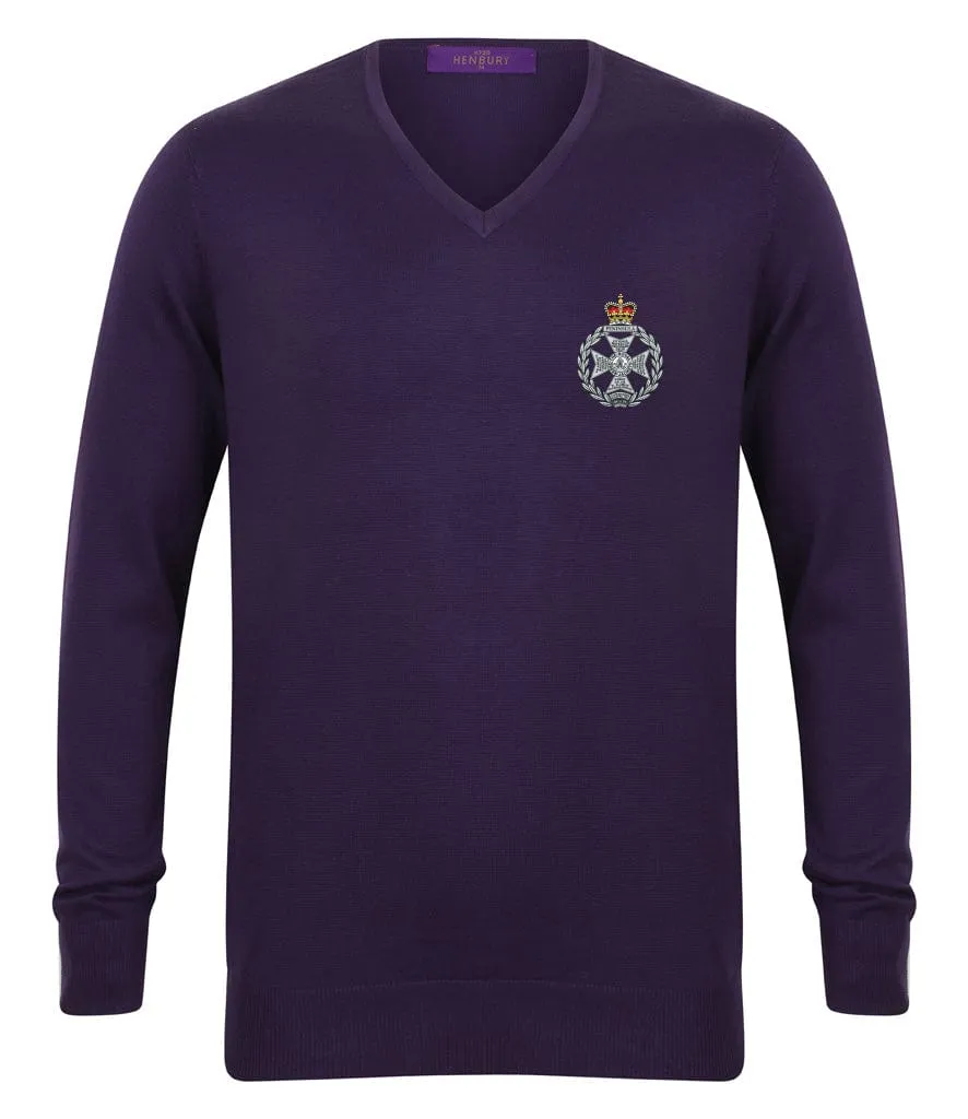 Royal Green Jackets Lightweight V Neck Sweater