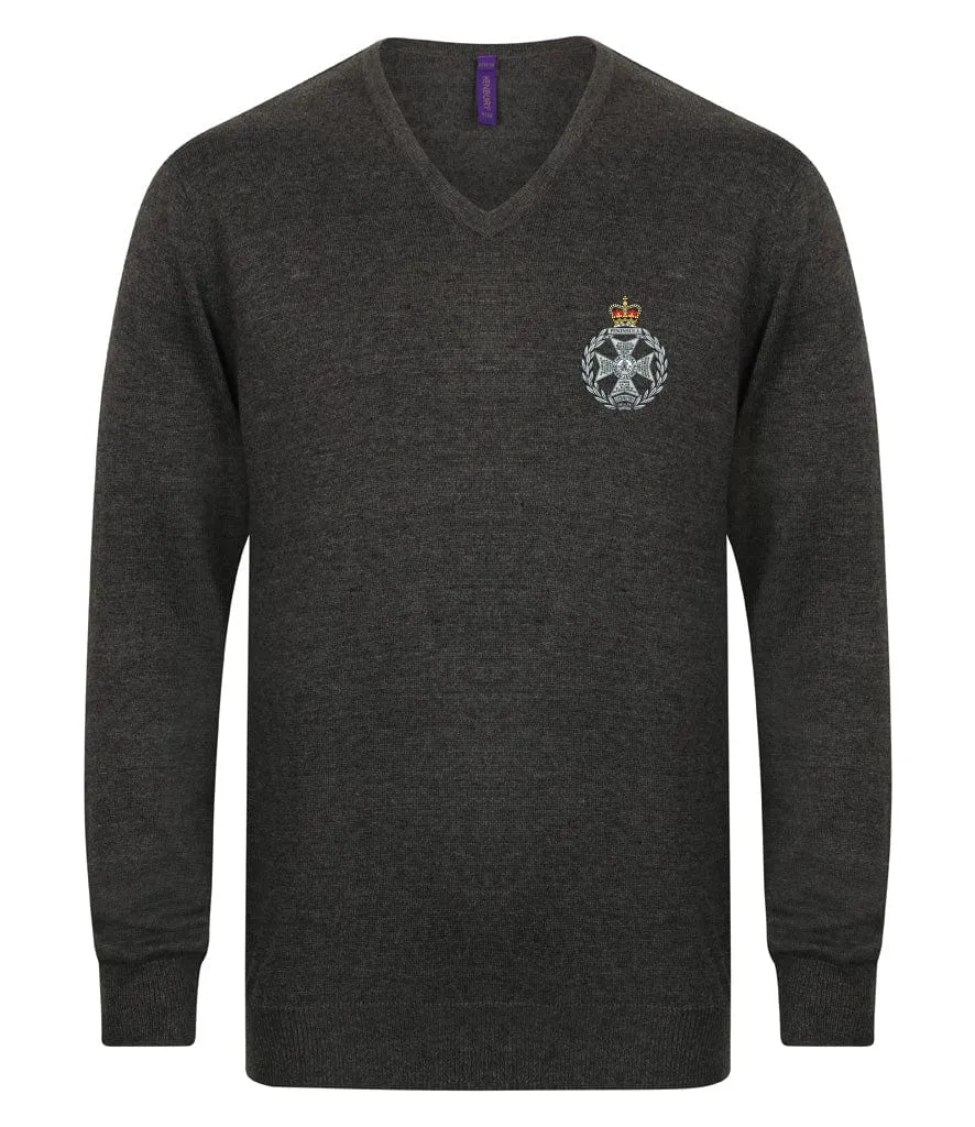 Royal Green Jackets Lightweight V Neck Sweater