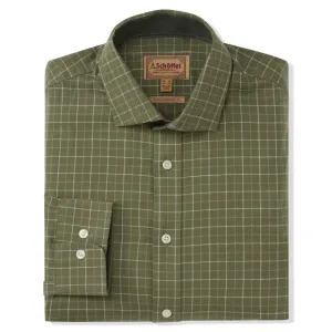 Schoffel Newton Tailored Sporting Fit Mens Cotton Wool Shirt - Lovat Check