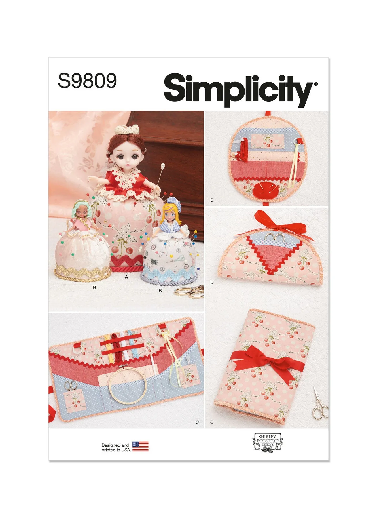 Simplicity Pattern 9809 Pincushion Dolls, Project Organizer and Etui