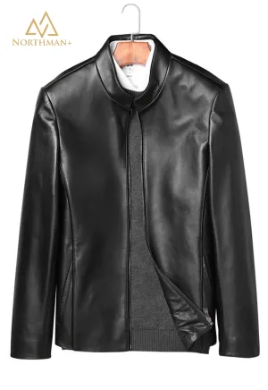 Slim leather jackets for men