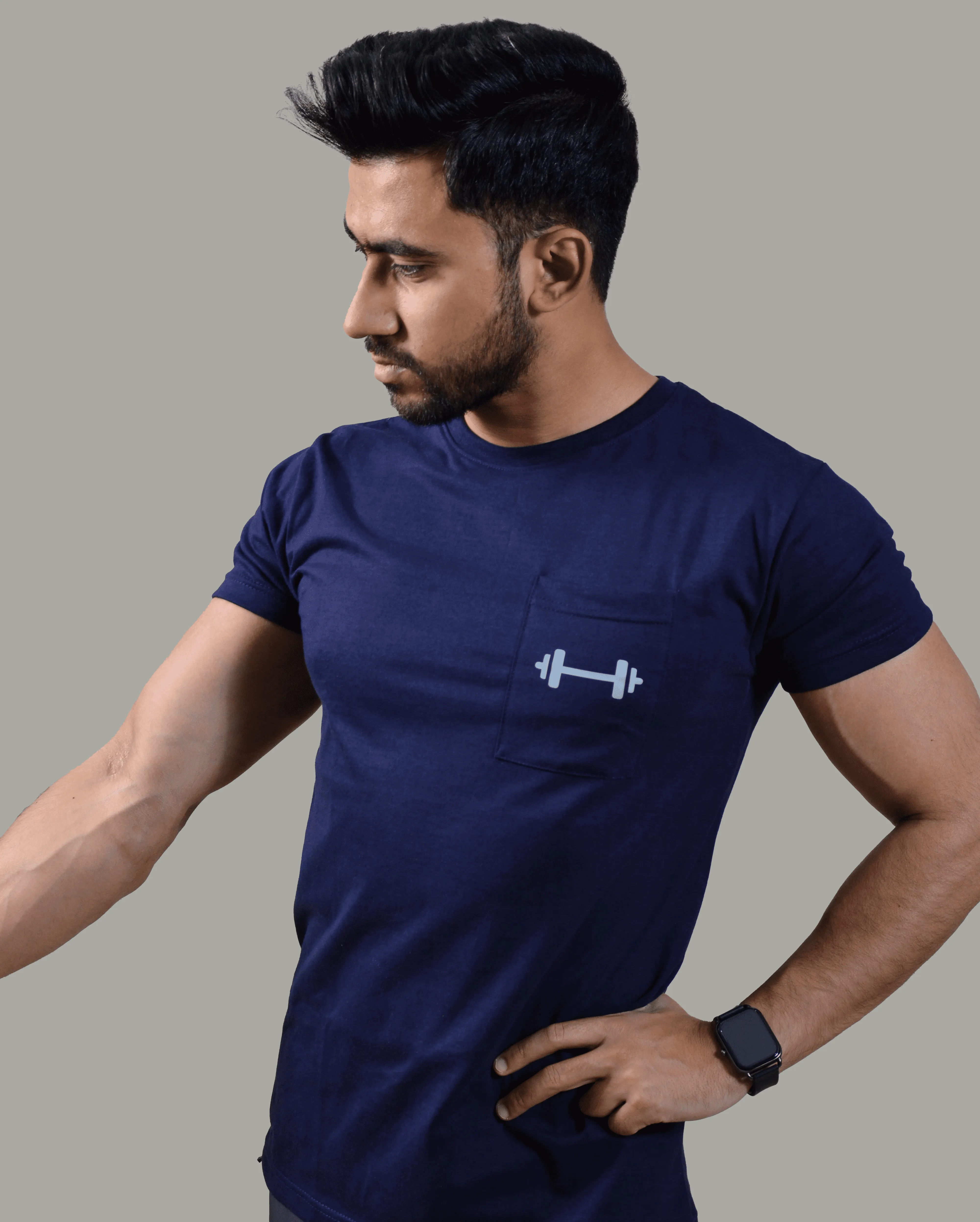 STGCL Dumbbell Pocket Cotton Tee 1.0 (Navy Blue)