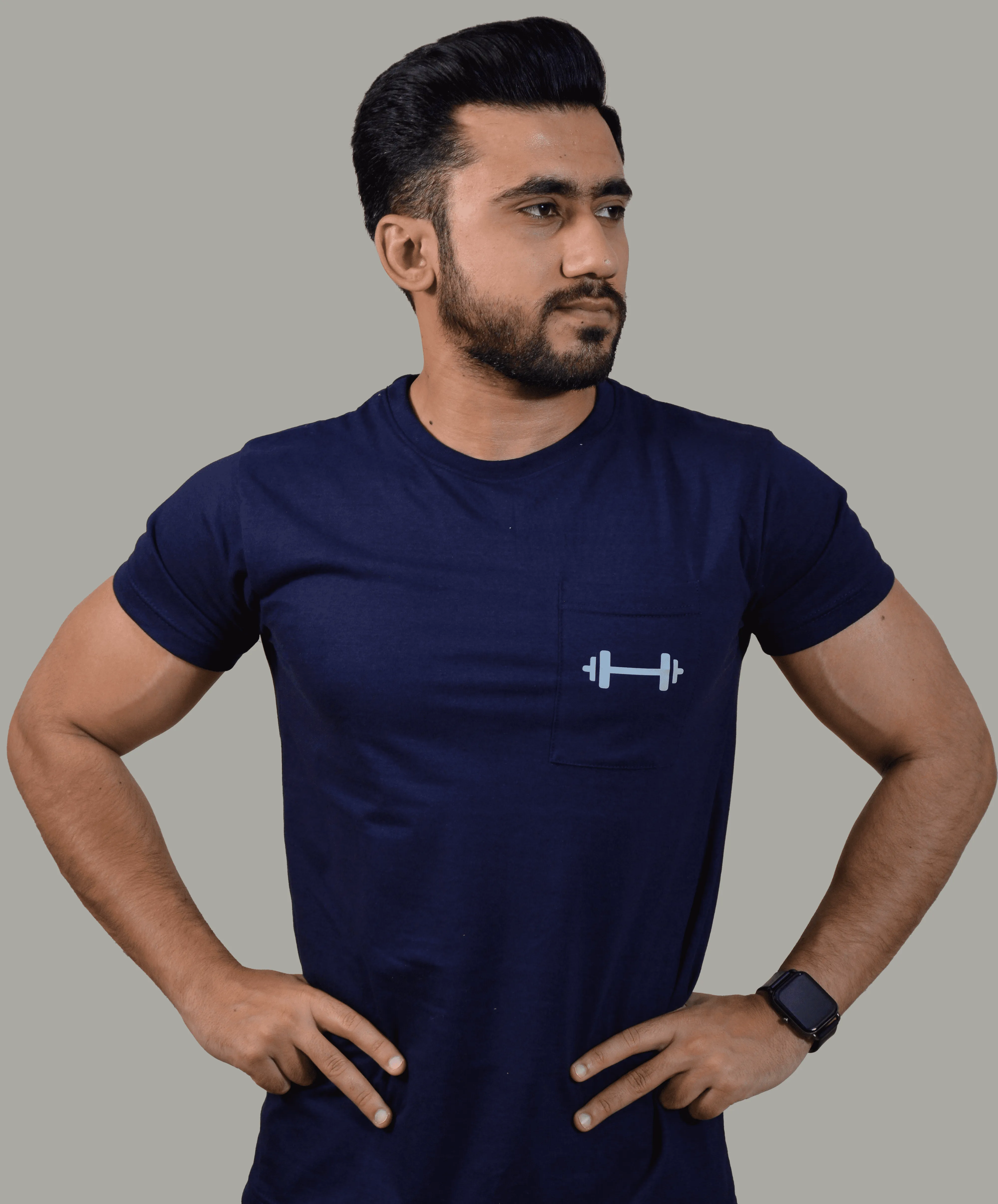 STGCL Dumbbell Pocket Cotton Tee 1.0 (Navy Blue)