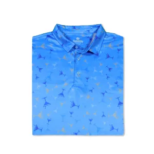 The Old Fashioned - Medium Blue Men's Golf Shirt Polo