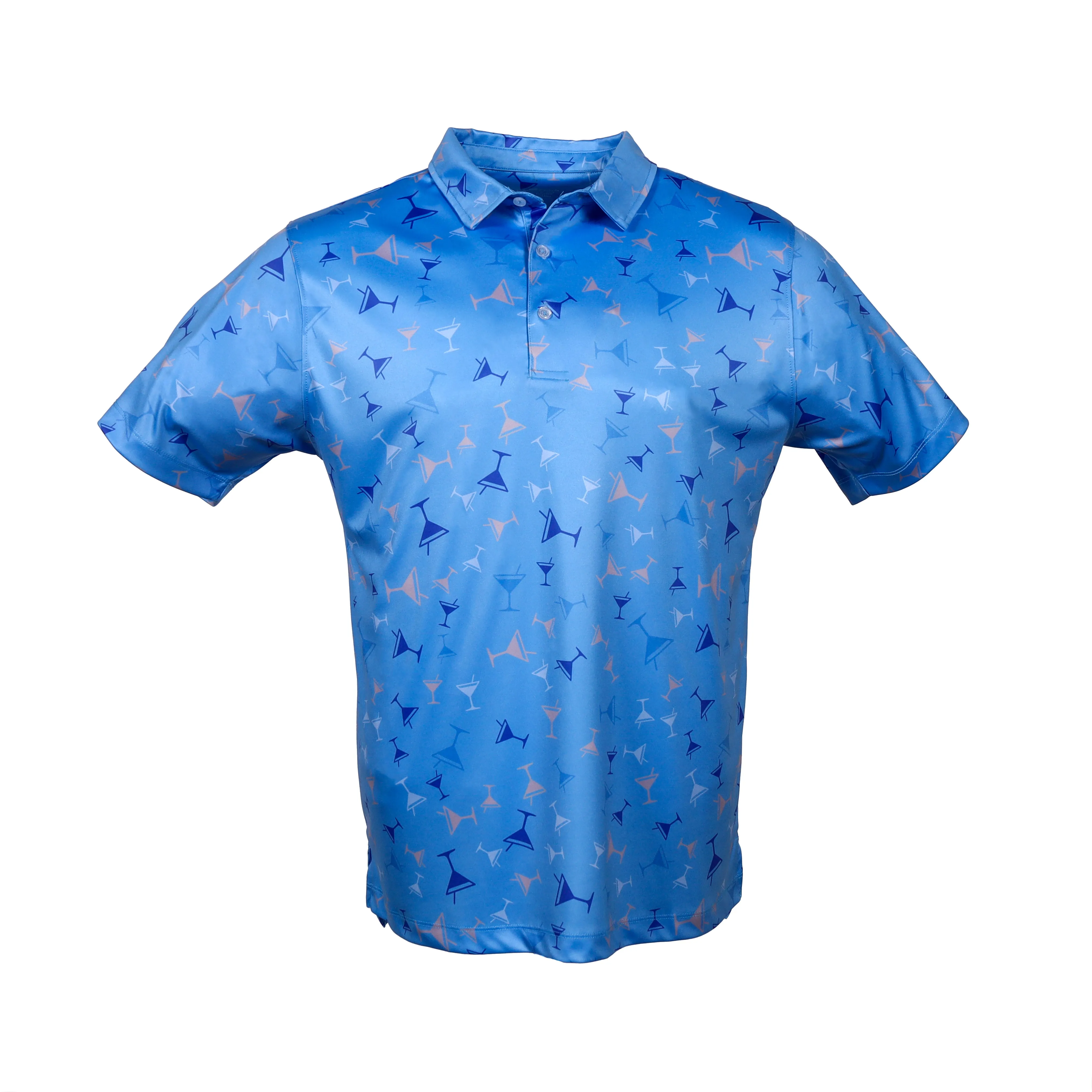 The Old Fashioned - Medium Blue Men's Golf Shirt Polo