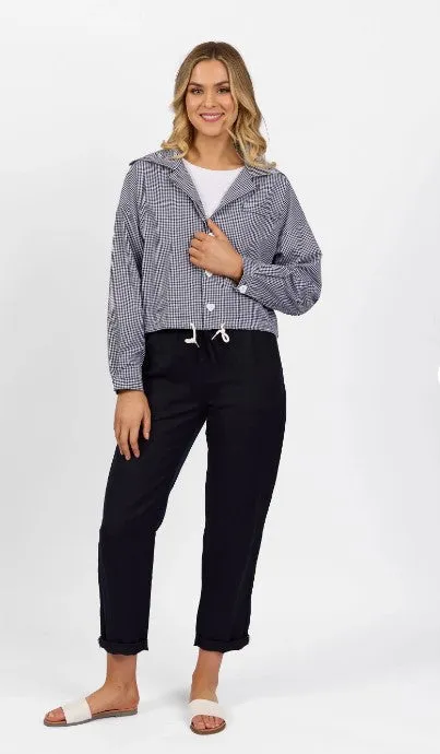 Vassalli Wide Collar Lightweight Jacket - Ink Check