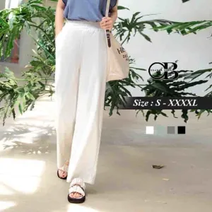 WAIST ELASTIC WIDE PANTS