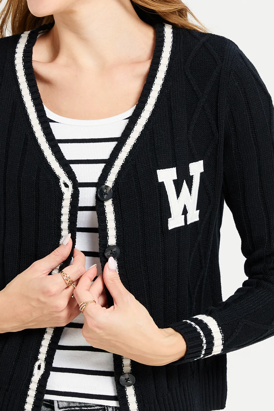 Women Black Printed Long Sleeve Cardigan