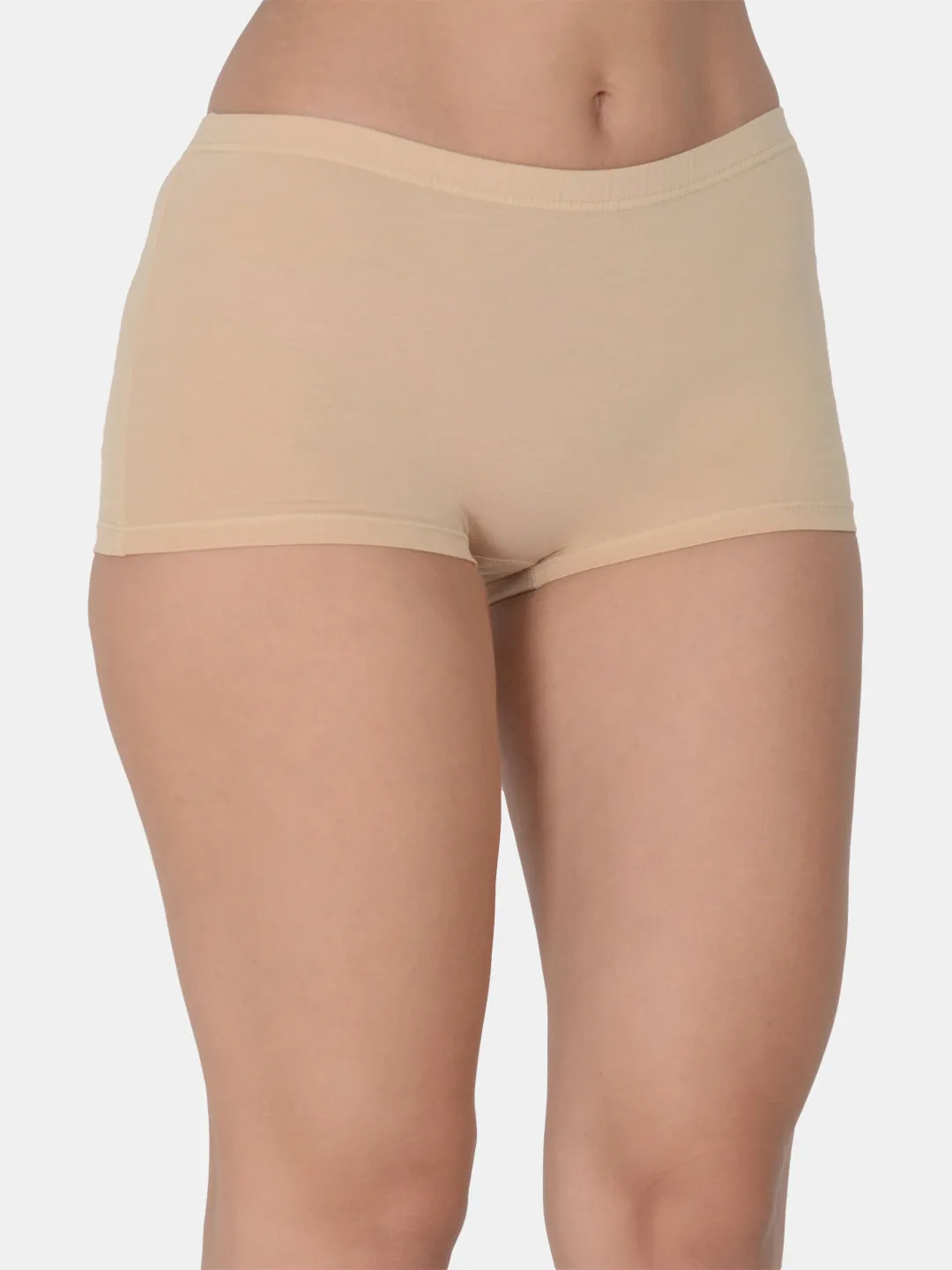 Women’s Solid Nude Mid-Rise BoyShort Brief | JOY-skin-1 |