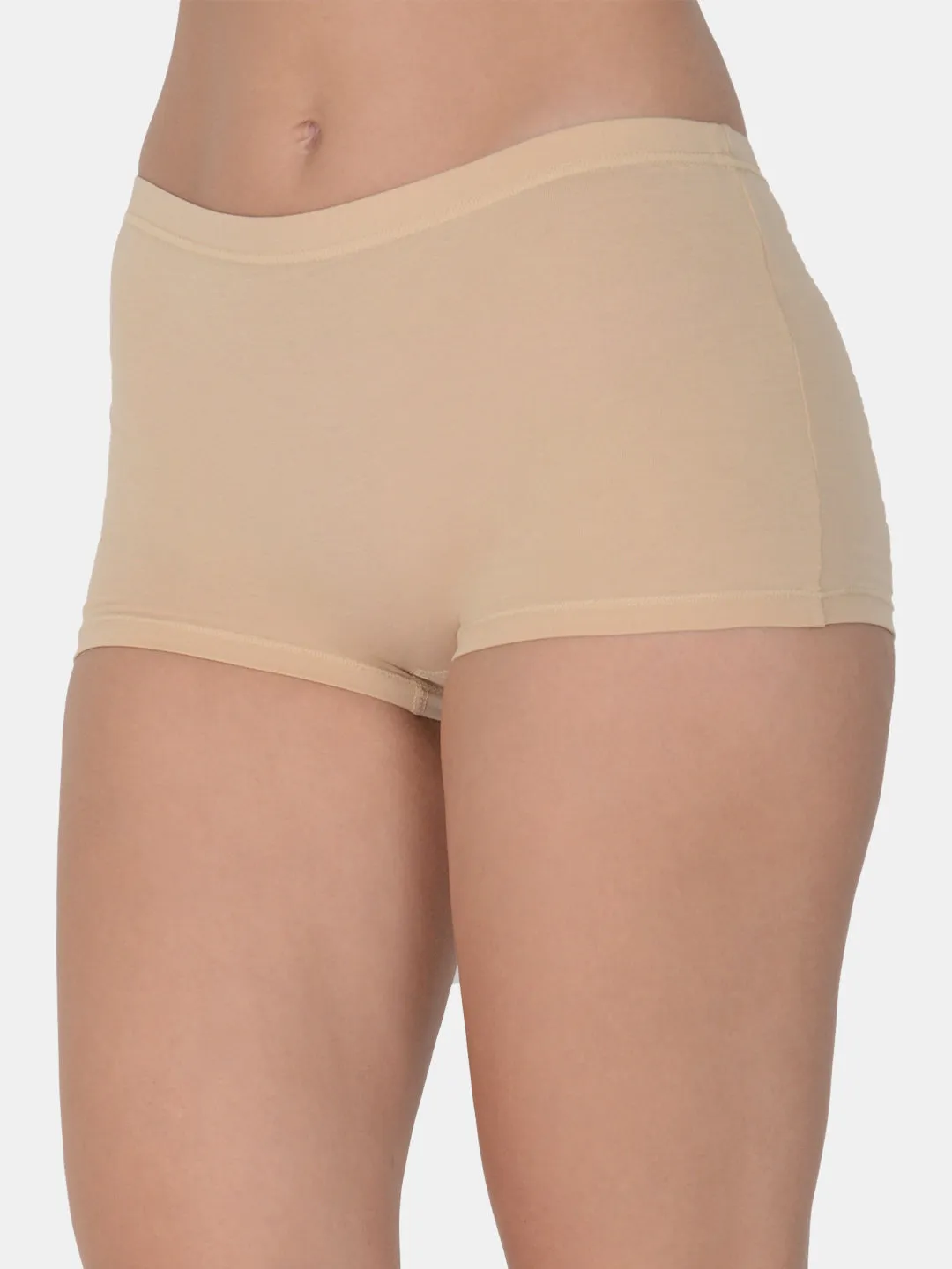 Women’s Solid Nude Mid-Rise BoyShort Brief | JOY-skin-1 |